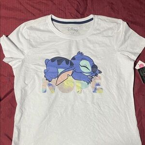 Disney White T-Shirt with Blue and Black Character